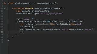 How to create a Splash Screen in Android Studio Kotlin