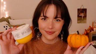 ASMR ️Cozy Autumn Personal Attention (skincare, hairbrushing, counting freckles, pampering)