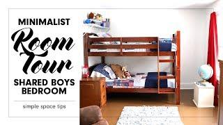 Minimalist Room Tour | Shared Bedroom for THREE boys!