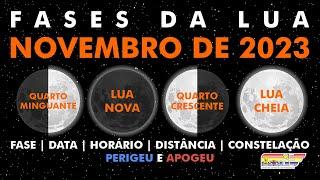 Fases da Lua em novembro de 2023