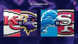 AFC & NFC CHAMPIONSHIP PREVIEW: Lions at 49ers & Chiefs at Ravens I EARLY PICKS I CBS Sports