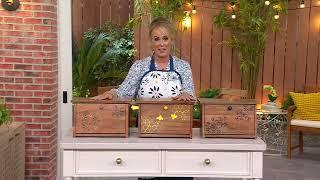 Temp-tations Wooden Bread Box with Decal Print on QVC