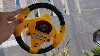 mainan setir mobil steering wheel yellow black