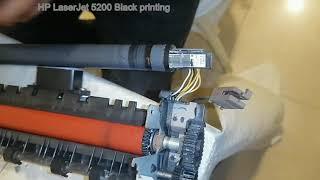 How to fix HP laserJet 5200 Full black pages printing  & paper jaming issue and resolution