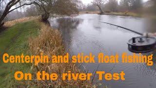 Centerpin and stick float fishing on the River Test (worst weather ever)