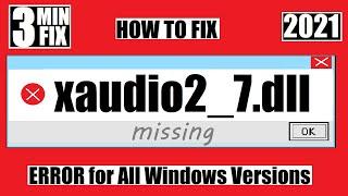  How to Fix the program can't start because xaudio2_7.dll Missing  Error  Window 10  32/64Bit