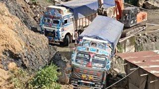 Kohima-Imphal road | Landslide in Kohima, Lerie Chazou Colony.