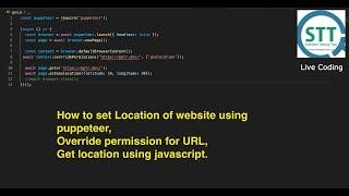 Automation Testing - set geo location using puppeteer, Javascript || Live Coding