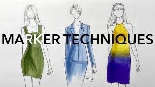 Marker Techniques for Fashion Illustration (+ How to Do a Marker Gradient!)