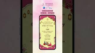 Mayra ceremony invitation video in english with arch frame design 3284