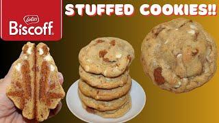 Thick BISCOFF STUFFED White Chocolate Chip Cookies Recipe