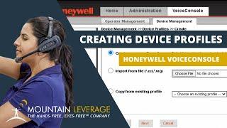 How to Create A Device Profile - Honeywell-Vocollect Voice System