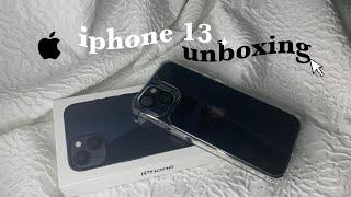 iphone 13 [unboxing]  (midnight, 128 gb) | aesthetic set-up + accessories | camera test & review