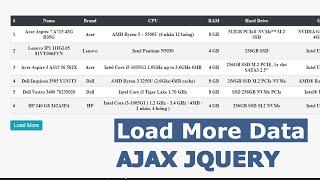Load More Data using Ajax Jquery PHP MySQL