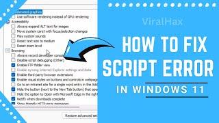 How to Fix Script Error in Windows 11 | Script Error Windows 11