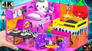 Make Hello Kitty Halloween House with 2 Costume Bedroom for Friend  DIY Miniature Cardboard House