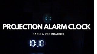 Digital Projection Alarm Clock FM Radio Clock with USB Charger