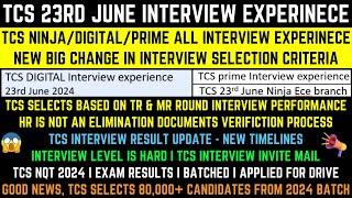 First Time in History of TCS NQT 2024 | TCS 23 June Ninja, Digital, Prime Interview Experience 2024