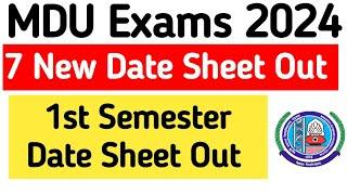 Mdu 1st semester date sheet out 2024 | Mdu new date sheet 2024 | mdu reappear datesheet out 2024