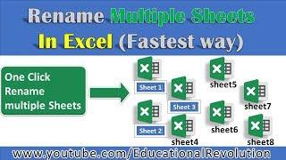 Rename multiple sheets in Excel (One Click Fastest Way)
