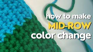 How to make a mid-row color change | Jolly Lizard’s Crochet Basics
