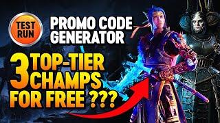 Does It Actually Work?? Test Run for 3 FREE Champions with RAID: Shadow Legends Promo Code Generator