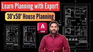 Complete House Planning in AutoCAD | 30'x50' | Learn Planning with Expert