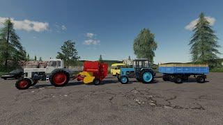 Farming Simulator19. Пресс-подборщик рулонный ременной ПРЛ-150 и прицеп 2ПТС4. Тест-обзор. Стрим.