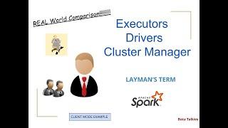 Explanation of DRIVER , EXECUTORS , CLUSTER MANAGER with real scenario example. (CLIENT MODE)