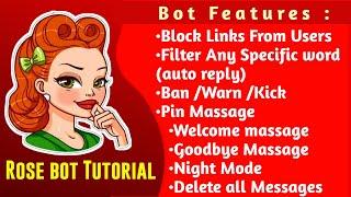 Rose Bot Telegram Tutorial | How to Use and Setup Telegram Rose Bot