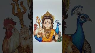 karthikeya drawing  / murugan multi color pen drawing #drawing #god #murugan #shorts