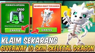 GIVEAWAY 10 SKIN SPESIAL SKELETAL DRAGON DAN CARA MENDAPATKAN 1200 GEMS GRATIS - Stumble Guys