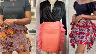 pencil skirt with side ruffles#fashion beginner friendly