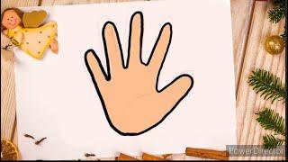 Draw a hand for kids/Рисование руки для детей