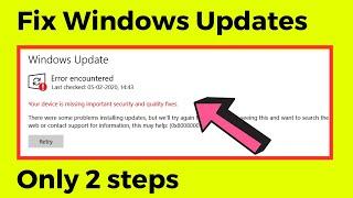 Your device is missing important security and quality fixes windows 10 (2023) Fix error encountered