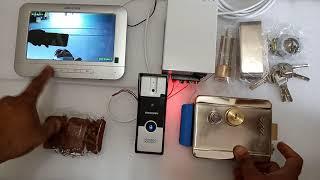 Electronic lock with video door phone and power supply and three remote combination