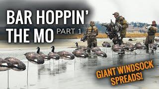 Bar Hoppin' The MO | Giant Windsock Decoy Spread River Duck Hunting