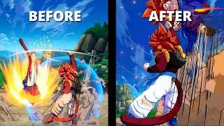 SSJ4 Gogeta Changes! Before and After Comparison!! Dragon Ball FighterZ Patch 1.31