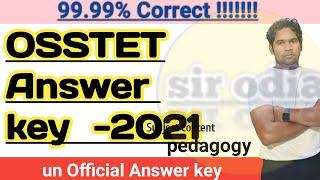 OSSTET answer key 2021| osstet pedagogy eng ODIA answer key 2021/ | sir odia |  osstet official key