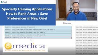 Specialty Training Applications - How to Rank Areas and Save Preferences in New Oriel