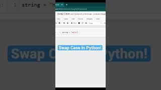 Swap Case in Python! #shorts #python #programming #coding