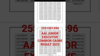 AAI JUNIOR EXECUTIVE COMMON CADRE RESULT 2023 || #aai #aaijuniorexecutive #shorts