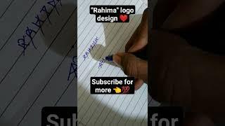 "Rahima" logo Design by @LogoMaker2.O ️#shorts #youtubeshorts #logodesign