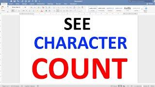 How To Do a Character Count In Word [ Microsoft ]