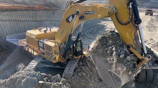 Caterpillar 6015B Excavator Loading Caterpillar Dumpers - Sotiriadis Mining Works