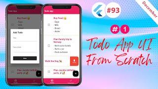 Flutter Tutorial - 1/2 Todo App UI From Scratch (Provider)