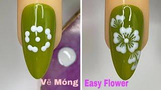 Easy Flower Nails Art For Beginner Vẽ Hoa Năm Cánh New Nails Design  New Nails