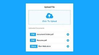 How to Create Custom Multiple File Upload Using HTML CSS & JavaScript ||  Upload File Client-Side