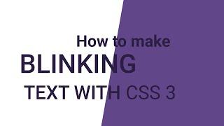 How to make blinking flashing text with CSS 3 ||How to create "Blinking" text with CSS only?