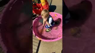 "EPIC TOT TAKEDOWN! Hilarious Toddler Slip 'n' Fall Fail in Kiddie Pool!" #funny #shorts #cutebaby